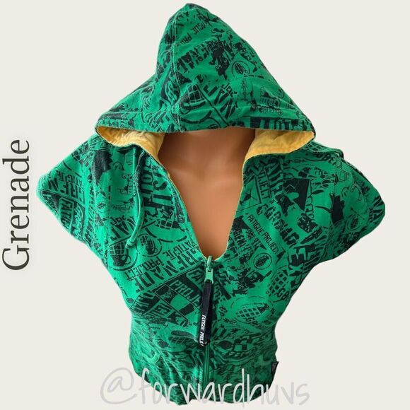 Grenade Short Sleeve Reversible Hoodie￼ Size Small - Picture 4 of 12